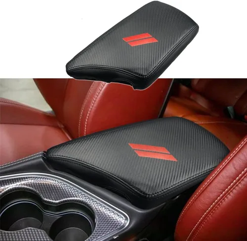 Vista 31 de Funda para el reposabrazos de la consola central, de piel, antiarañazos, de protección, accesorios de decoración interior, para Tesla Model 3 Negro