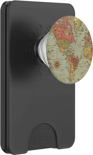 Vista 8 de Vintage Travel World Map Design Travel Globe Antecedentes PopSockets PopGrip: agarre intercambiable para teléfonos y tabletas