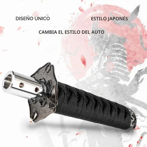 Vista 7 de Palanca de cambio estilo katana, pomo universal para espada samurái, compatible con autos manuales con adaptadores, negro (15 cm)