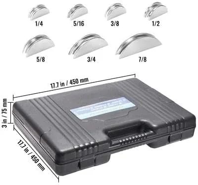 Vista 8 de Happybuy Dobladora de tubos de tubo, 1/4"-7/8" OD Trinquetadora de trinquete, 90° adelante/reversa, 7 matrices, cortador de tuberías para HVAC, Aire
