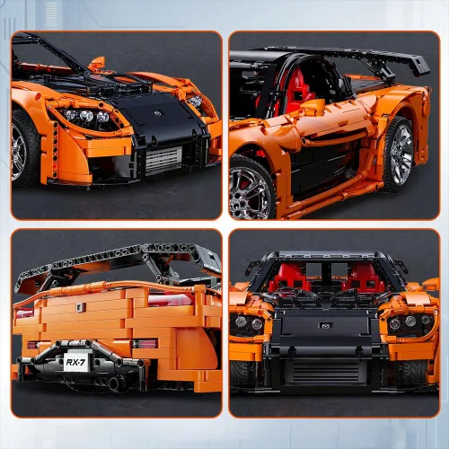 Vista 6 de CaDA Master C61502W Mazda RX-7 Remote Control Powered Building Block Car, 1:8 Scale, 3305 Pieces, Dynamic Collectible Brick