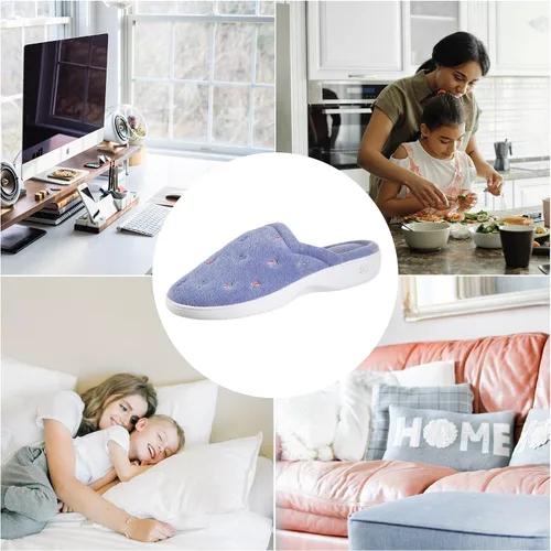 Vista 4 de isotoner Pantuflas tipo zueco bordadas extra pequeñas para mujer