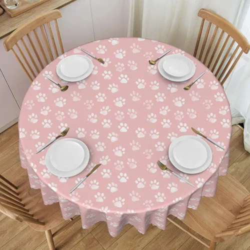 Vista 14 de Mantel redondo de 60 x 60 pulgadas con diseño de campanas de Navidad, de poliéster, resistente a las manchas y a las arrugas, mantel para cocina
