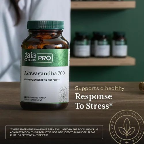 Vista 5 de GAIA HERBS PRO Ashwagandha 700 - Suplemento saludable de apoyo inmunológico* - Fórmula de una sola hierba con Ashwagandha orgánica - Vegano, sin