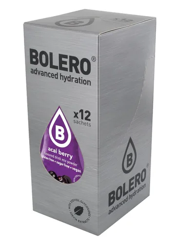 Vista 3 de BOLERO - Paquetes de mezcla de bebidas sin azúcar sabor a fruta de bayas de acai Paquetes de agua con sabor en polvo 12 sobres grandes