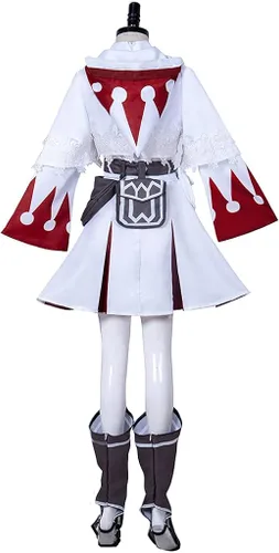 Vista 4 de CosplayDiy Vestido de mujer para disfraz de mago blanco de Final Fantasy XIV