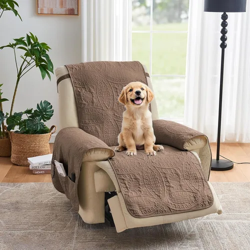 Vista 35 de Fundas acolchadas beige para sillas reclinables, impermeables, fundas para sillas reclinables para niños perezosos, fundas reclinables que admiten