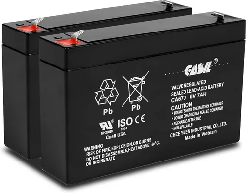 Vista 8 de Casil 3FM7 6V7Ah 20HR Batería de 6V 7Ah para juguetes motorizados - Batería recargable 3FM7 de 6V 7Ah duradera para juguetes motorizados para niños