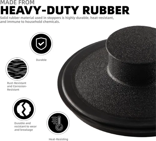 Vista 7 de RQYEKDO Tapón para fregadero de cocina, cubierta universal de fregadero de 3-1/2 pulgadas para tapón de eliminación de basura y tapón de drenaje