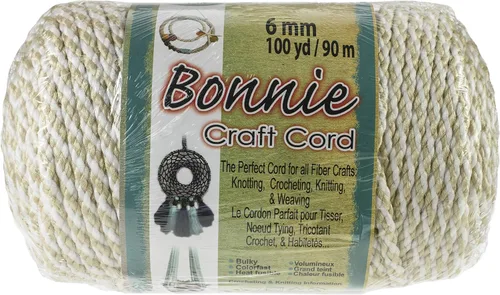 Vista 8 de Cordón Pepperell de 0.23 pulgadas de madera Bonnie Macramé, 100 yardas, Negro, Paquete de 10