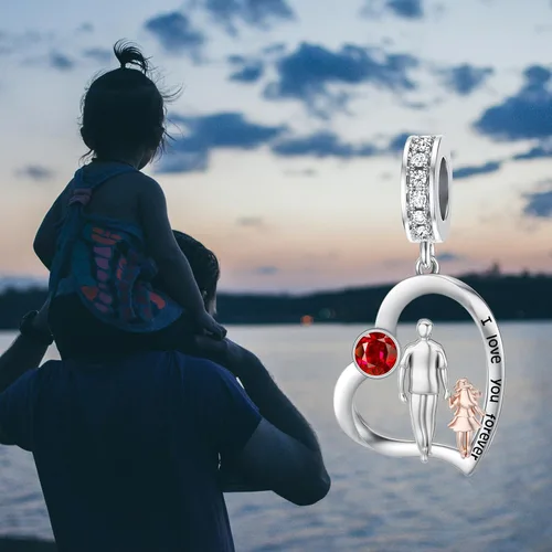 Vista 86 de PROESS Dije para padre, madre e hija, pulsera de plata de ley para pulseras, regalos de cumpleaños, día de San Valentín, para hija, madre, amante