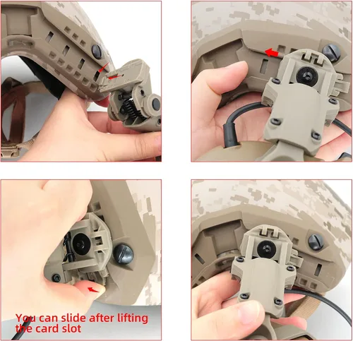 Vista 7 de Adaptador de riel ARC para casco para auriculares tácticos COMTA Airsoft Sports Beige Bronceado