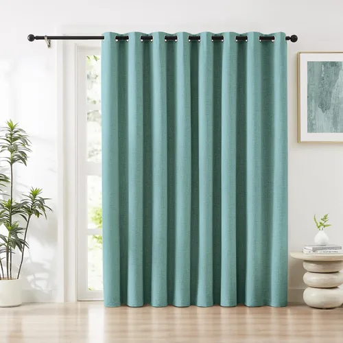 Vista 29 de Cortinas opacas de lino beige Melodieux de 63 pulgadas de largo para dormitorio, sala de estar, 100% cortinas con ojales para bloquear la luz