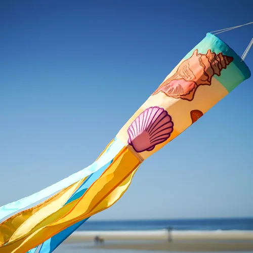 Vista 4 de In the Breeze Seashell 5196 - Windsock, 40 pulgadas, para playa al aire libre, 5196