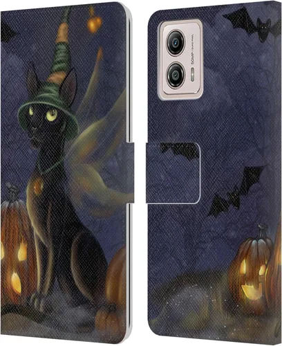 Vista 13 de Head Case Designs Officially Licensed Ash Evans Butterfly Sky Black Cats Leather Book Wallet Case Cover Compatible with Motorola Moto G53 5G