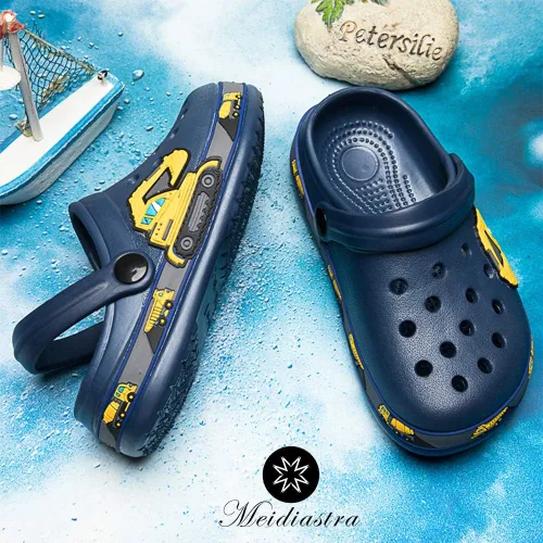 Vista 6 de Meidiastra Zuecos de dibujos animados para niños y niñas, sandalias ligeras para la playa y la piscina