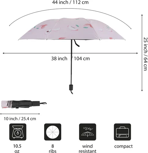 Vista 2 de Xiuying Feng Paraguas de viaje a prueba de viento ligero sol y lluvia paraguas para mujeres y hombres protección UV varios colores regalos
