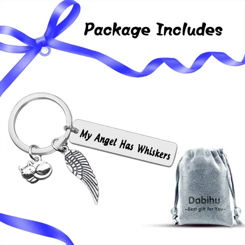 Vista 7 de Dabihu Llavero de regalo conmemorativo para mascotas, joyería de condolencias con bigotes en memoria de gatos, regalo de condolencias para amantes