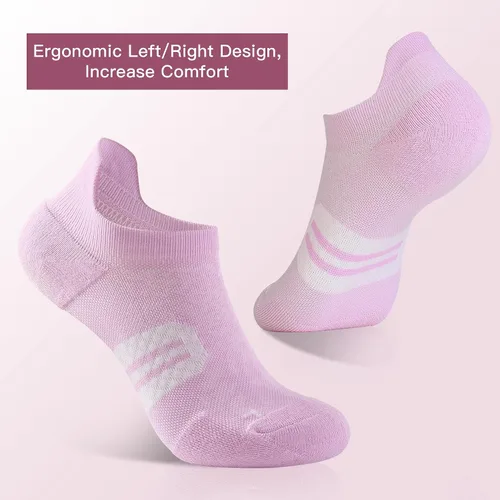 Vista 3 de Calcetines de compresión de tobillo para mujer con soporte de arco atléticos de corte bajo calcetines para correr para mujer, cojín
