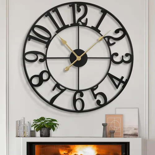 Vista 11 de LEIKE Relojes de Pared Grandes, Silenciosos, Sin Tictac, Funcionan con Baterías, Rústico Redondo Moderno Gran Reloj de Pared de Madera para Sala