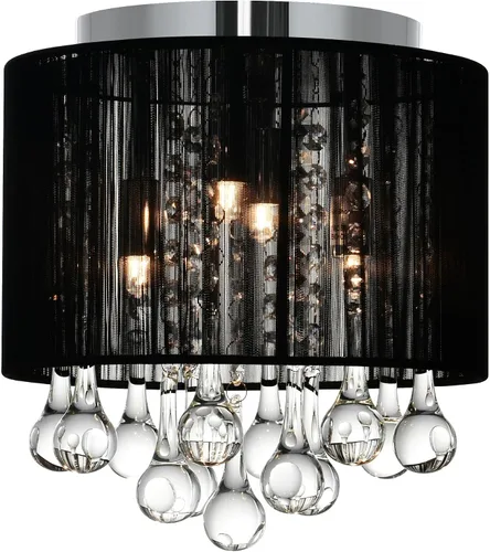Vista 9 de CWI Lighting Water Drop - Marco cromado de montaje empotrado de 10 pulgadas y pantalla blanca con gotas de cristal