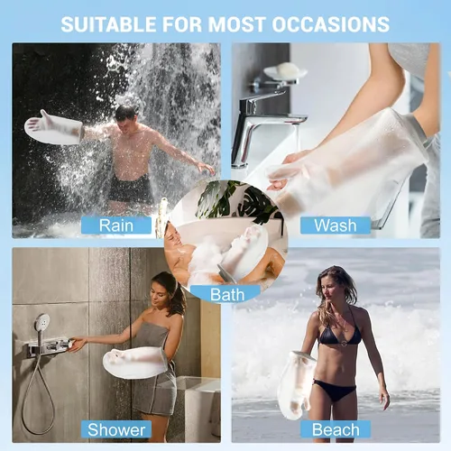 Vista 6 de KHUS Fundas de fundición para brazo de ducha para adultos, funda protectora de ducha impermeable para brazo de herida, manos, muñecas, codo, dedo