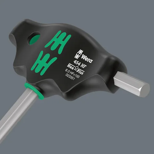 Vista 3 de Wera 05023334001 454 HF T-Handle Destornillador hexagonal Hex-Plus con función de sujeción, 0.118 x 3.937 in