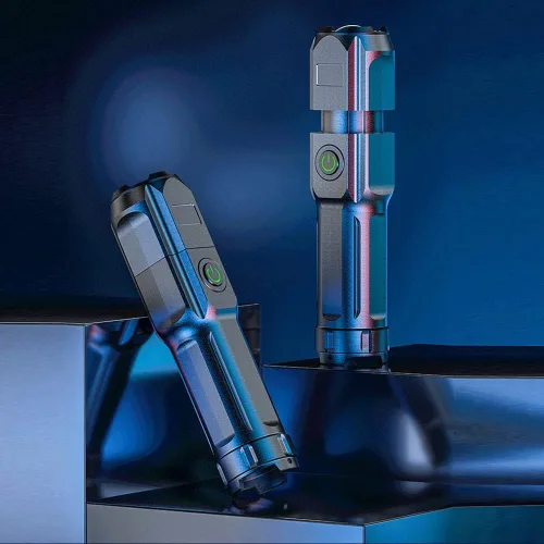 Vista 9 de Lixada Linterna LED recargable mini linterna de mano con zoom de alta luz de campamento con 3 modos de luz para emergencia y uso al aire libre