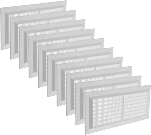 Vista 15 de Vent Systems Cubierta de ventilación de plástico blanco de 3 x 10 pulgadas (dimensiones de apertura), rejilla de retorno rectangular con pantalla