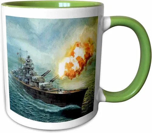 Vista 7 de 3dRose Painting Of Battleship Bismark.jpg 11oz Two-Tone Black Mug