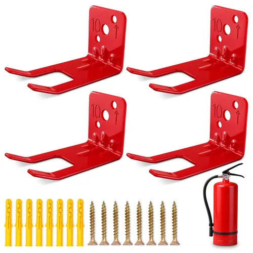 Vista 14 de Juego de 2 soportes de montaje para extintor de incendios, ganchos de montaje en pared resistentes de 2.36 x 1.57 x 2.36 pulgadas, tornillos