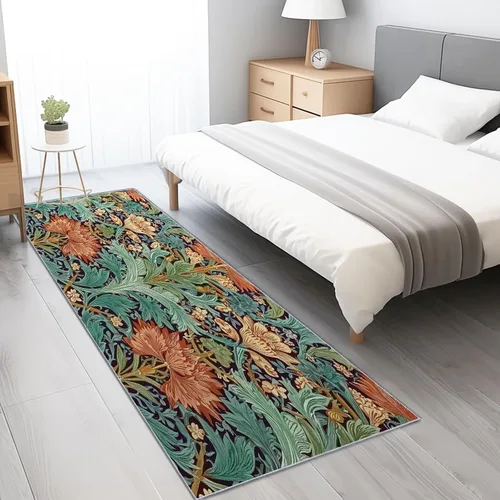 Vista 10 de Runners Rug for Hallways 2'x5' Non Slip Indoor Outdoor Runner Rug for Entryway, Retro Geometric Lines Printed Faux Wool Floor Washable Carpet Runner