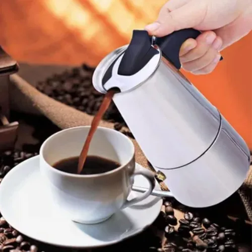 Vista 2 de Moka Pot 300ML Moka Espress - Cafetera de acero inoxidable, cafetera italiana, cafetera aislada para el hogar