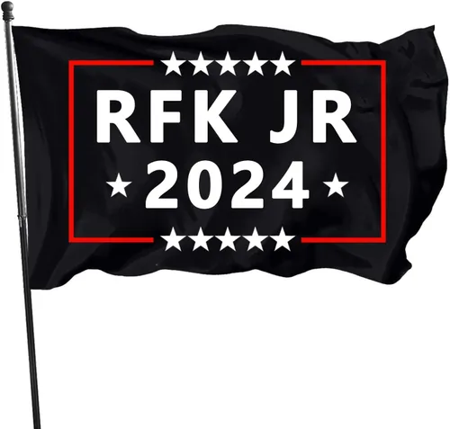 Vista 2 de Robert Kennedy Jr for President 2024 RFK JR 2024 - Bandera con ojales de latón de 3 x 5 pies, bandera para exteriores de poliéster (A)