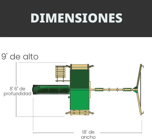 Vista 9 de Gorilla Playsets 01-1033 Ozark II - Juego de columpios de madera con toldo de vinilo verde, pared de roca y pelota de boxeo