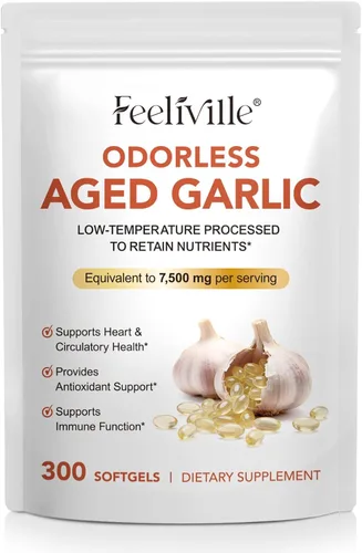 Vista 3 de Cápsulas de extracto de ajo envejecido, 7500 mg cápsulas de ajo inodoro, 300 cápsulas blandas – apoyo cardíaco e inmunológico, antioxidante