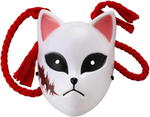 Vista 7 de Oikawa Sabito - Máscara de zorro para cosplay, accesorios de anime, accesorio de disfraz con collar para Halloween