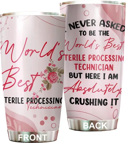 Vista 7 de Vaso estéril para técnico de procesamiento de acero inoxidable de 20 onzas, divertidos regalos tecnológicos estériles a granel para cumpleaños