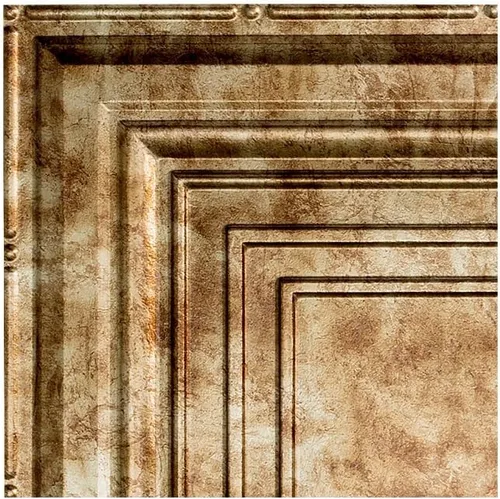 Vista 10 de FASÄDE Panel de techo decorativo de vinilo decorativo de 2 x 4 pies de estilo tradicional / patrón 3 en aluminio cepillado (paquete de 5)