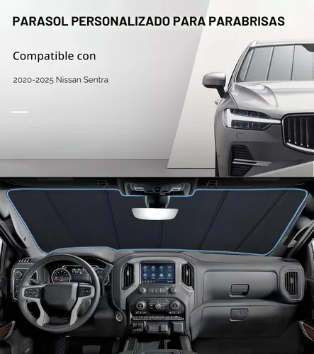 Vista 2 de Pigenius Parasol para parabrisas para Nissan Sentra 2020-2025 - Parasol para ventana delantera, protección Gris