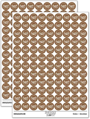 Vista 10 de Más de 200 pegatinas redondas sin gluten, acabado brillante, tamaño de 0.50 pulgadas, color negro