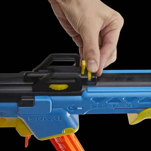 Vista 7 de Nerf Rival Pathfinder XXII-1200 Blaster, Sistema Rival Más Preciso, Mira Ajustable, Cargador de 12 Balas, 12 Nerf Rival Accu-Rounds