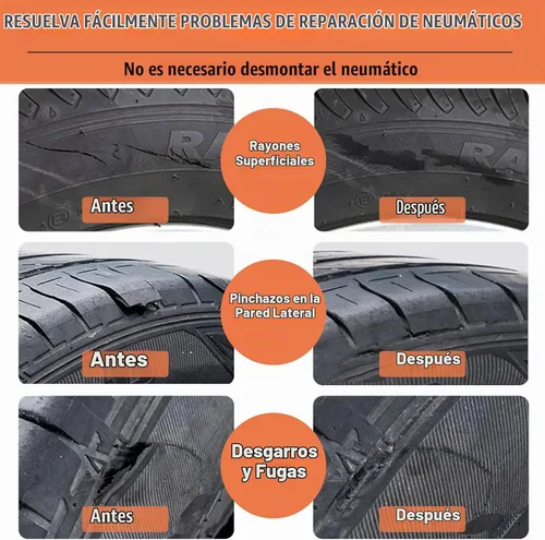 Vista 3 de Bellisinno Pegamento de reparación de neumáticos, kit de cemento de goma para pared lateral, clavos de dos tamaños, adecuado para bicicleta