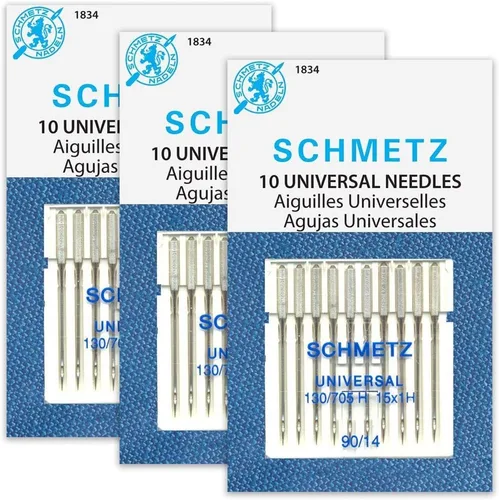 Vista 4 de SCHMETZ Agujas universales para máquina de coser doméstica (130/705 H) - Tamaño 90/14 - 2 paquetes - 20 agujas