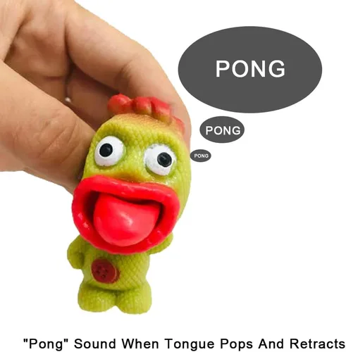 Vista 3 de Lindos juguetes sensoriales con lengua que sobresalen, paquete de 4 muñecos vudú de terror, juguete para aliviar el estrés, juguetes divertidos