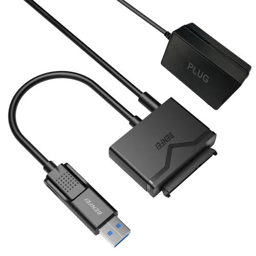 Vista 8 de BENFEI Cable SATA a USB, adaptador de disco duro USB C/USB 3.0 a SATA III 2 en 1 compatible con HDD y SSD de 2.5 pulgadas