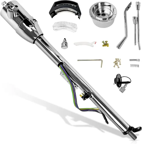 Vista 7 de Cromo inoxidable 32" Manual Piso Shift Tilt Dirección Columna Llave de Encendido para GM