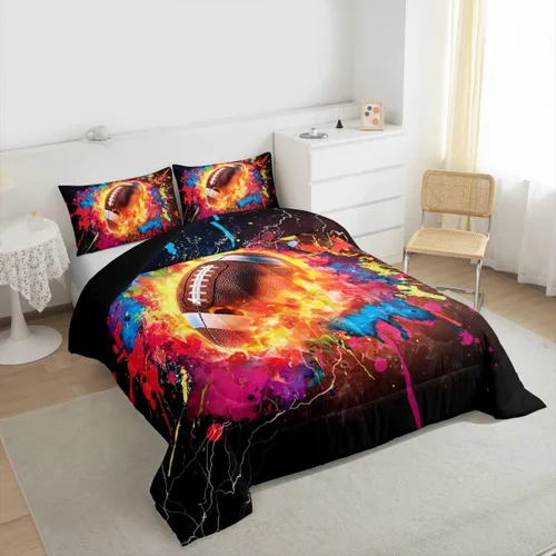 Vista 183 de Juego de ropa de cama de baloncesto para niños y adolescentes, juego de edredón deportivo para niños, tamaño matrimonial, suave, ligero, decoración
