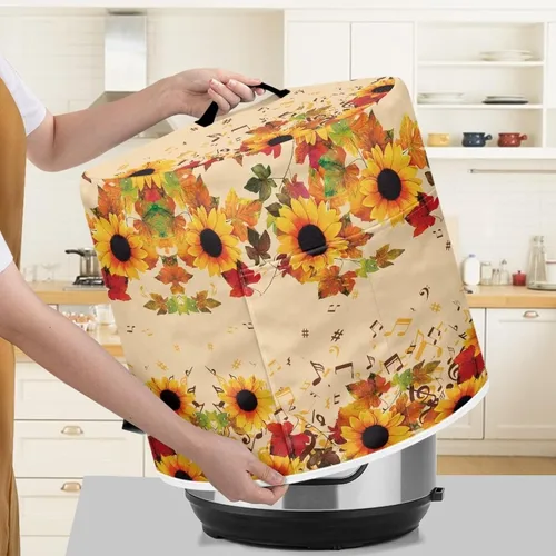 Vista 20 de Cubierta antipolvo para olla a presión con estampado floral de pájaros, compatible con 3 cuartos de galón, cubierta antipolvo instantánea duradera