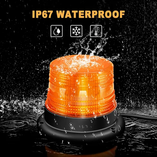 Vista 5 de Dinfu Luz estroboscópica LED, luces de advertencia ámbar, luz intermitente de emergencia con imán para vehículo, carretilla elevadora, tractor